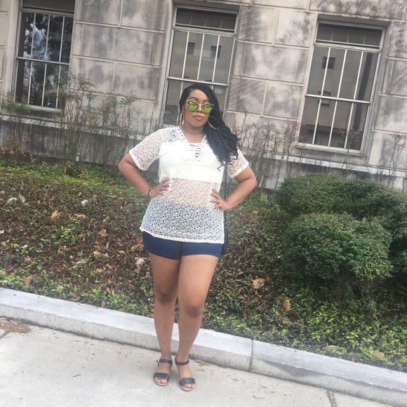 Tops - White Mesh Top